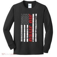 Jiu Jitsu Flag American Jiu Jitsu Bjj Kids Long Sleeve Shirt thumb 0