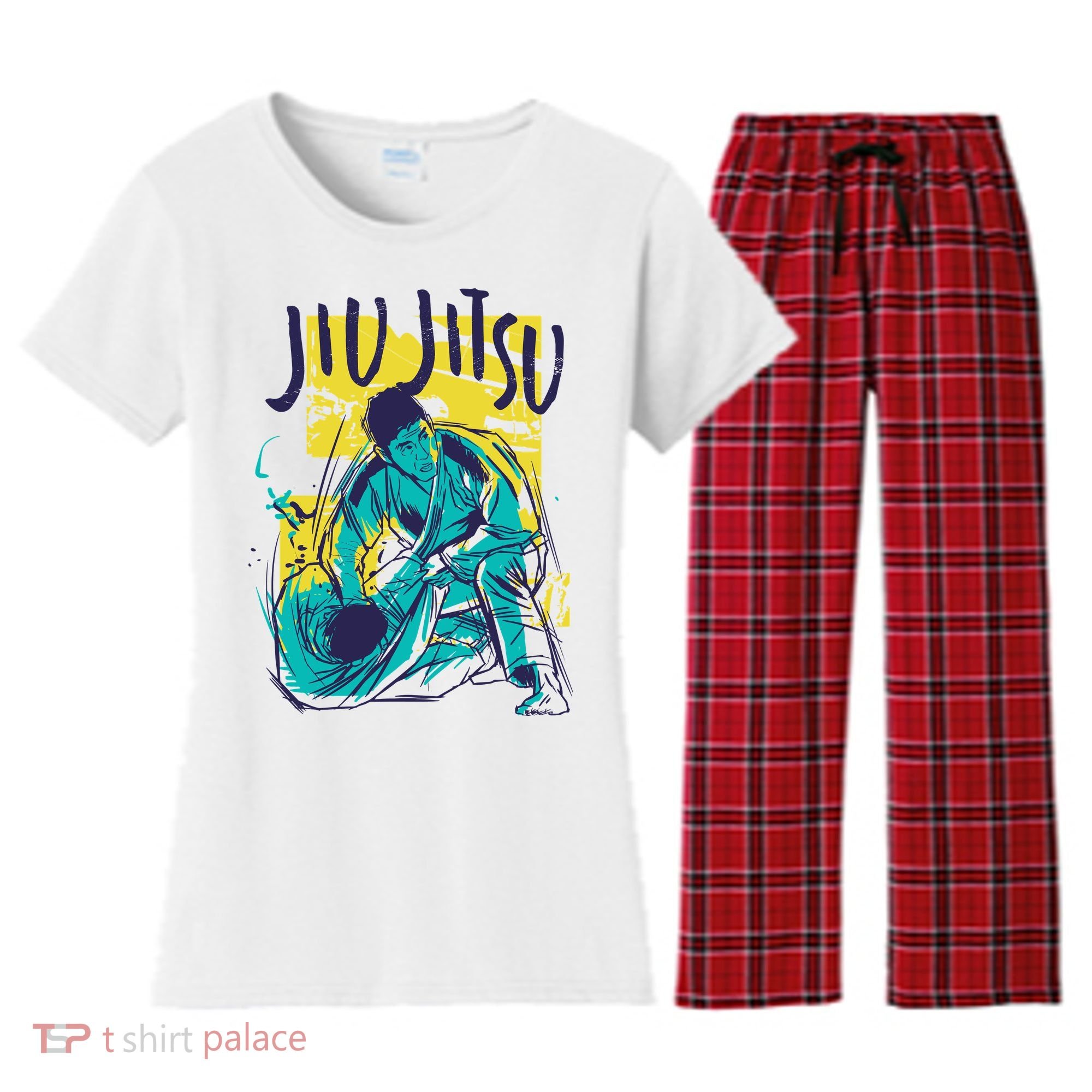 Jiu Jitsu Grunge Women's Flannel Pajama Set