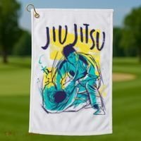 Jiu Jitsu Grunge Golf Towel thumb 1