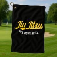 Jiu Jitsu How I Roll Funny Bjj Training Martial Arts Gift Golf Towel thumb 1