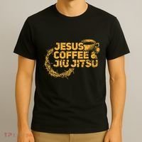 Jesus Jiu Jitsu & Coffee For Christian Martial Arts Fan T-Shirt thumb 3