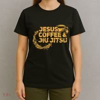 Jesus Jiu Jitsu & Coffee For Christian Martial Arts Fan T-Shirt thumb 4
