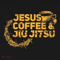 Jesus Jiu Jitsu & Coffee For Christian Martial Arts Fan Polo thumb 3