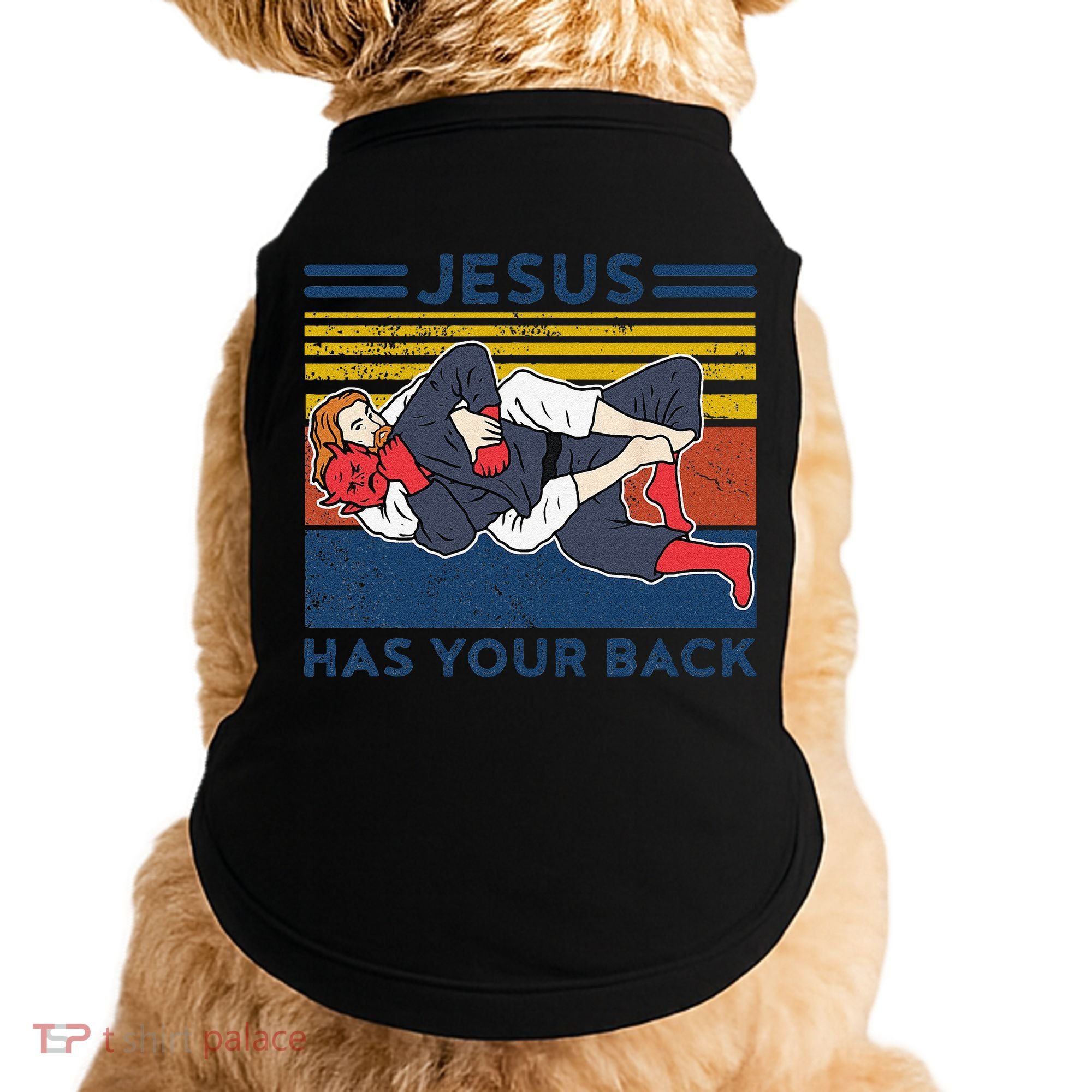 Jiu Jitsu Jesus Has Your Back BJJ MMA Jujitsu Doggie Tank