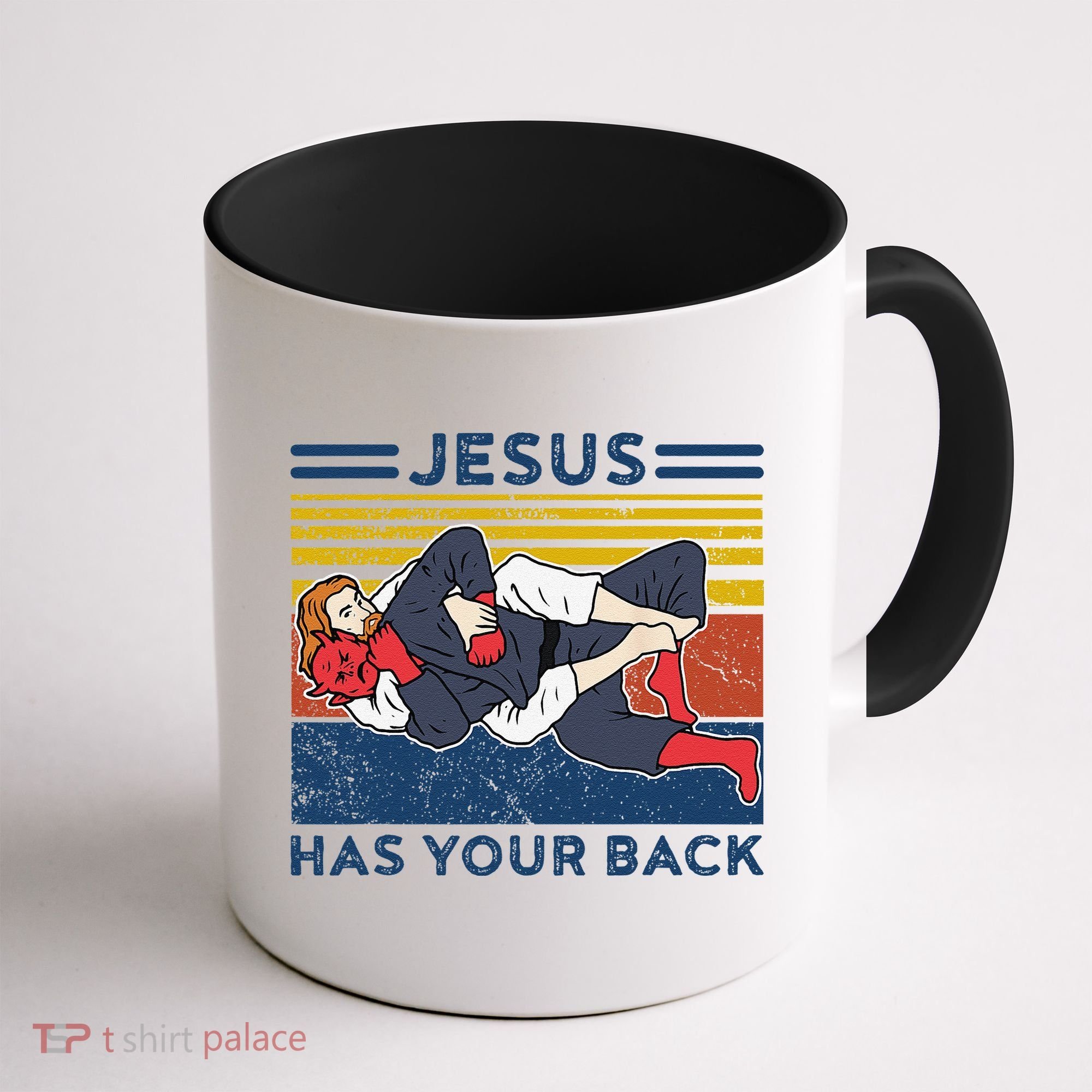 Jiu Jitsu Jesus Has Your Back BJJ MMA Jujitsu Coffee Mug
