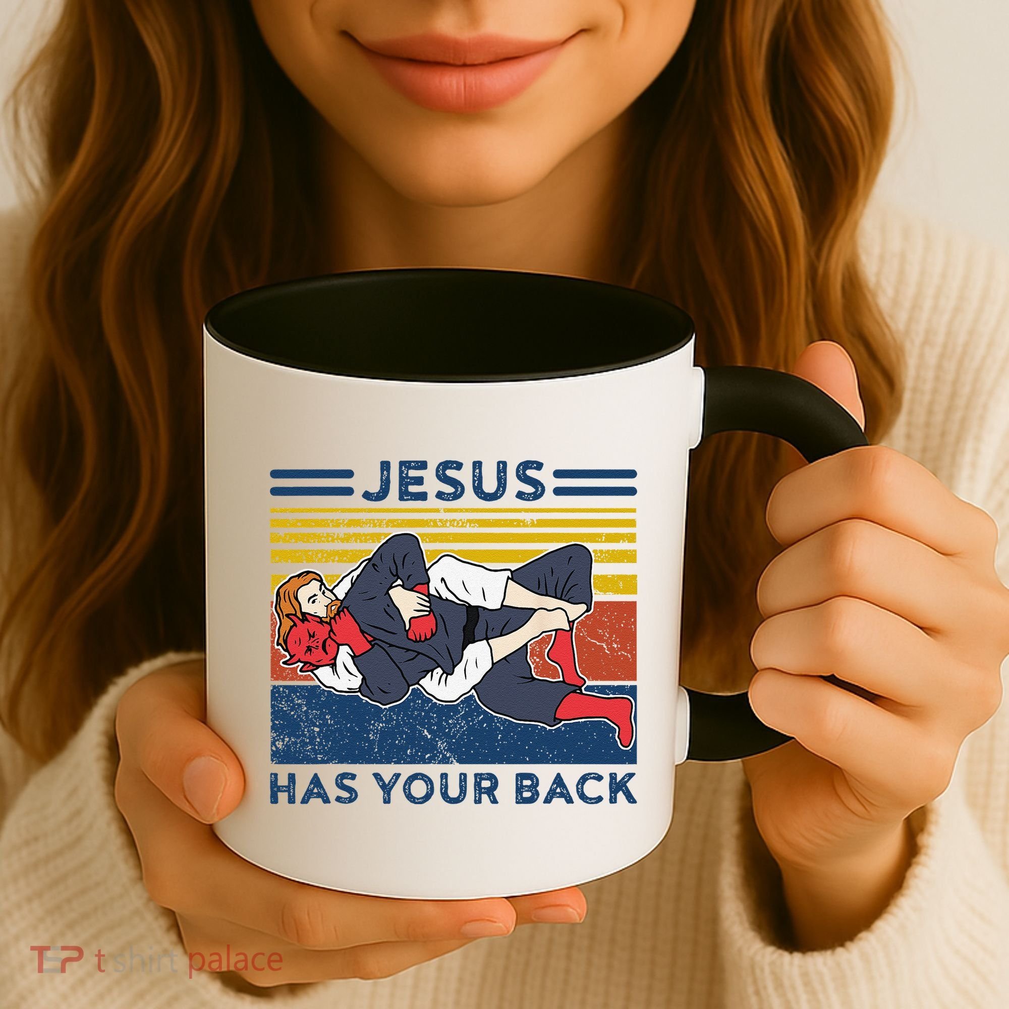 Jiu Jitsu Jesus Has Your Back BJJ MMA Jujitsu Coffee Mug