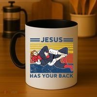 Jiu Jitsu Jesus Has Your Back BJJ MMA Jujitsu Coffee Mug thumb 4