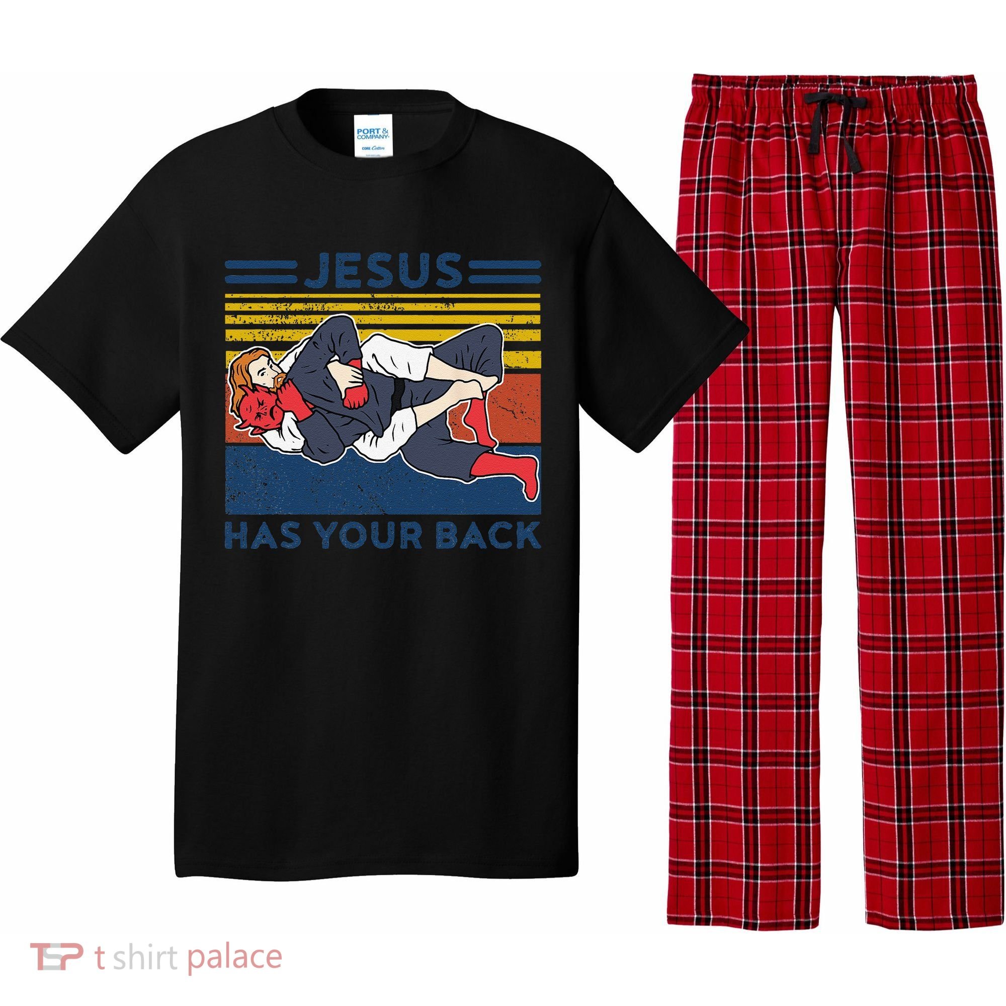 Jiu Jitsu Jesus Has Your Back BJJ MMA Jujitsu Pajama Set