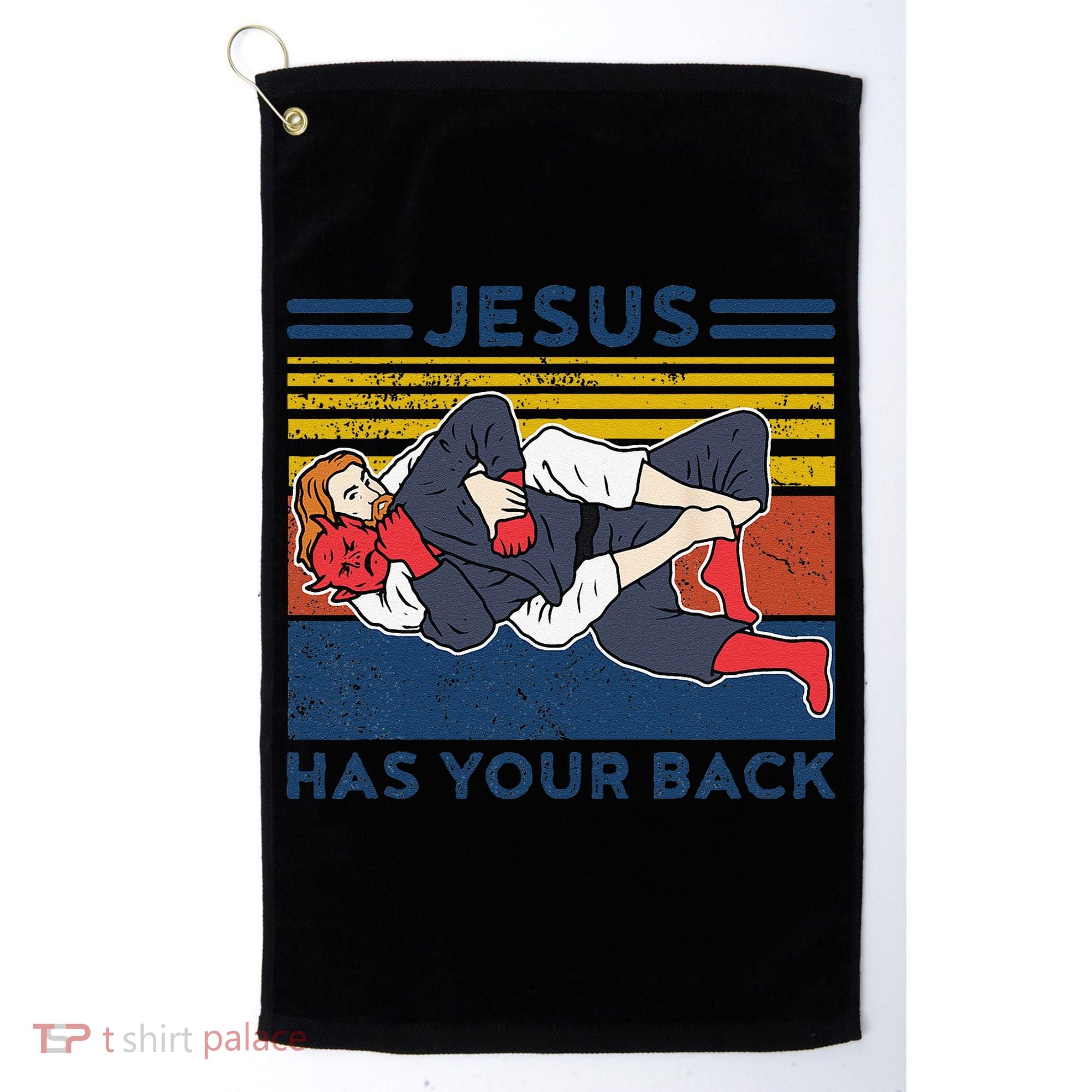Jiu Jitsu Jesus Has Your Back BJJ MMA Jujitsu Golf Towel