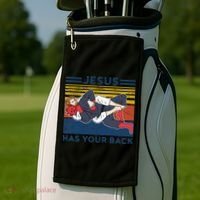 Jiu Jitsu Jesus Has Your Back BJJ MMA Jujitsu Golf Towel thumb 2