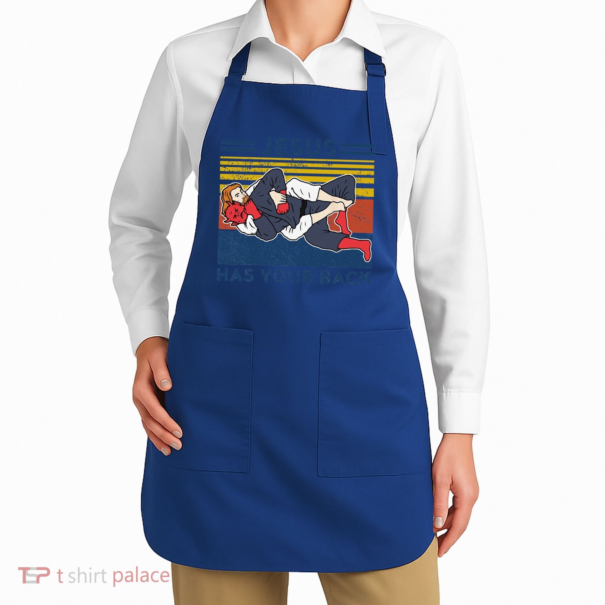 Jiu Jitsu Jesus Has Your Back BJJ MMA Jujitsu Apron