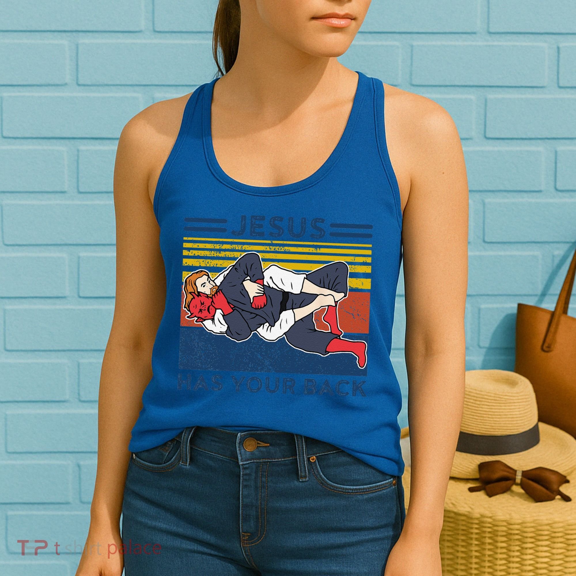 Jiu Jitsu Jesus Has Your Back BJJ MMA Jujitsu Women's Tank Top
