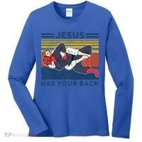 Jiu Jitsu Jesus Has Your Back BJJ MMA Jujitsu Women's Long Sleeve Shirt thumb 0