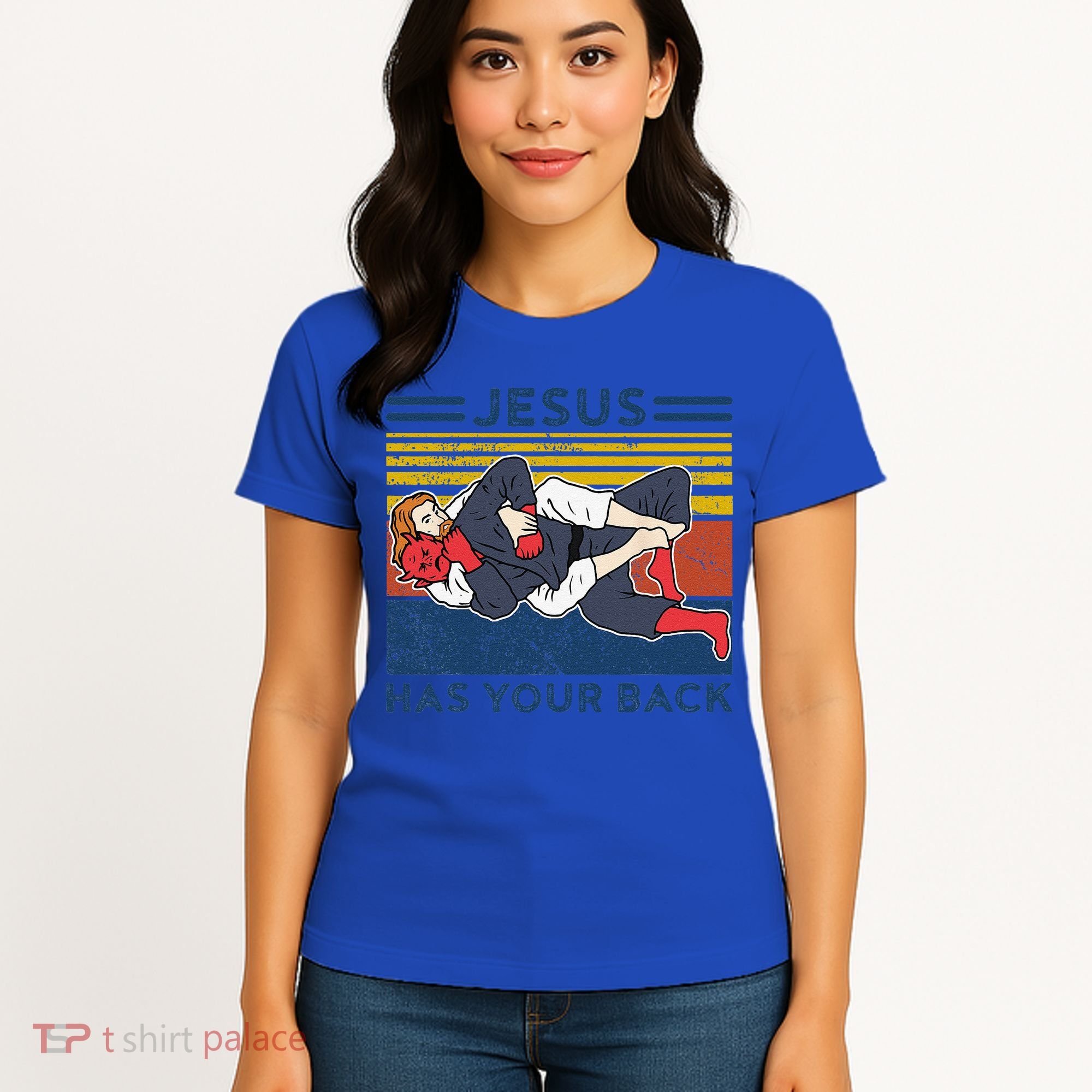 Jiu Jitsu Jesus Has Your Back BJJ MMA Jujitsu Women's T-Shirt