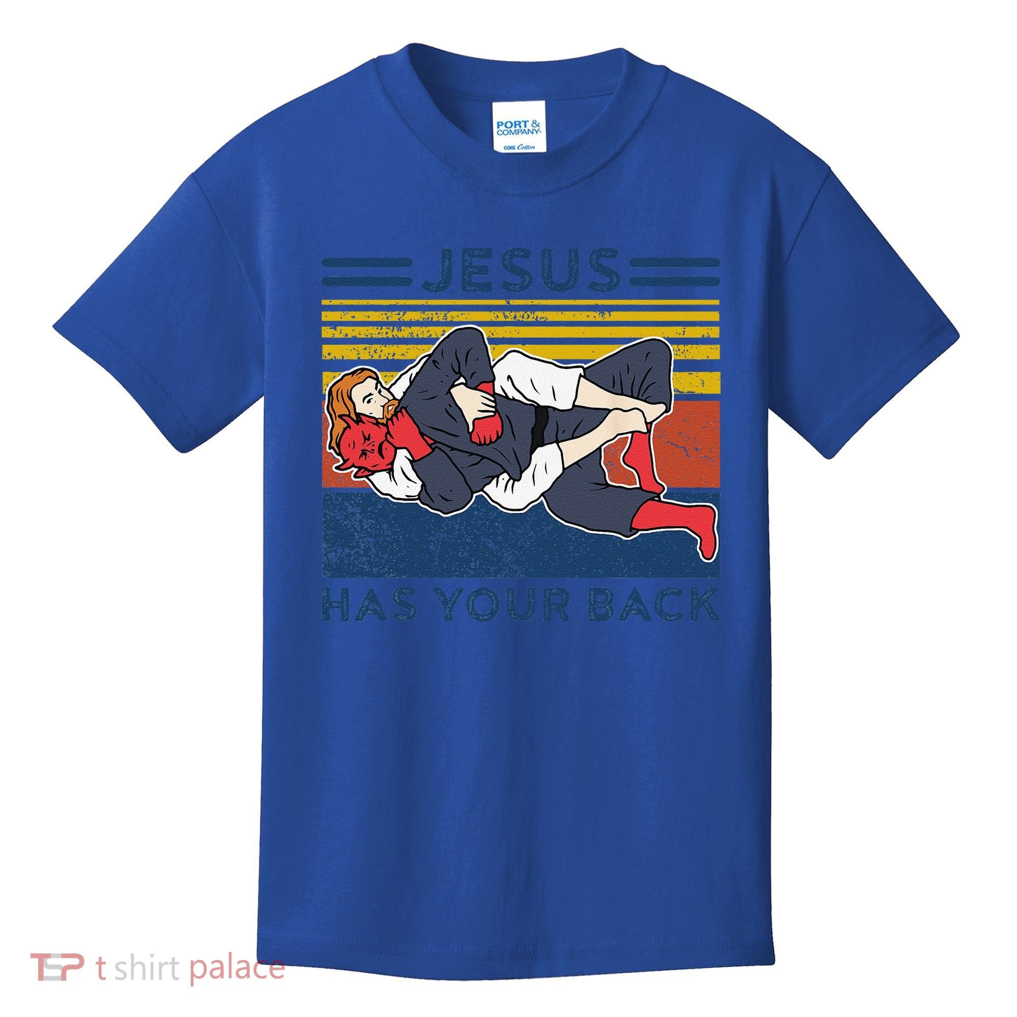 Jiu Jitsu Jesus Has Your Back BJJ MMA Jujitsu Kids T-Shirt