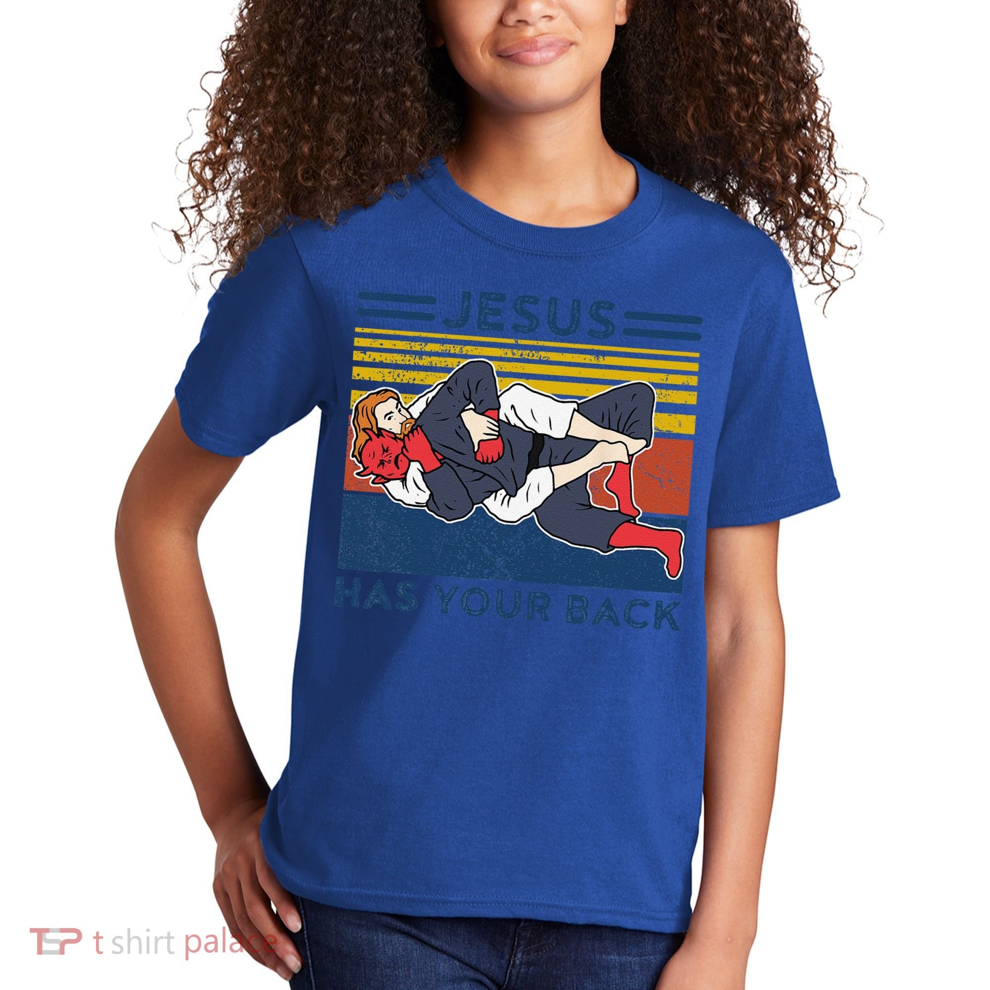 Jiu Jitsu Jesus Has Your Back BJJ MMA Jujitsu Kids T-Shirt