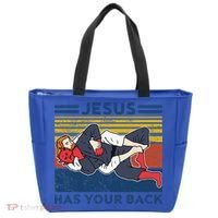 Jiu Jitsu Jesus Has Your Back BJJ MMA Jujitsu Tote Bag thumb 0