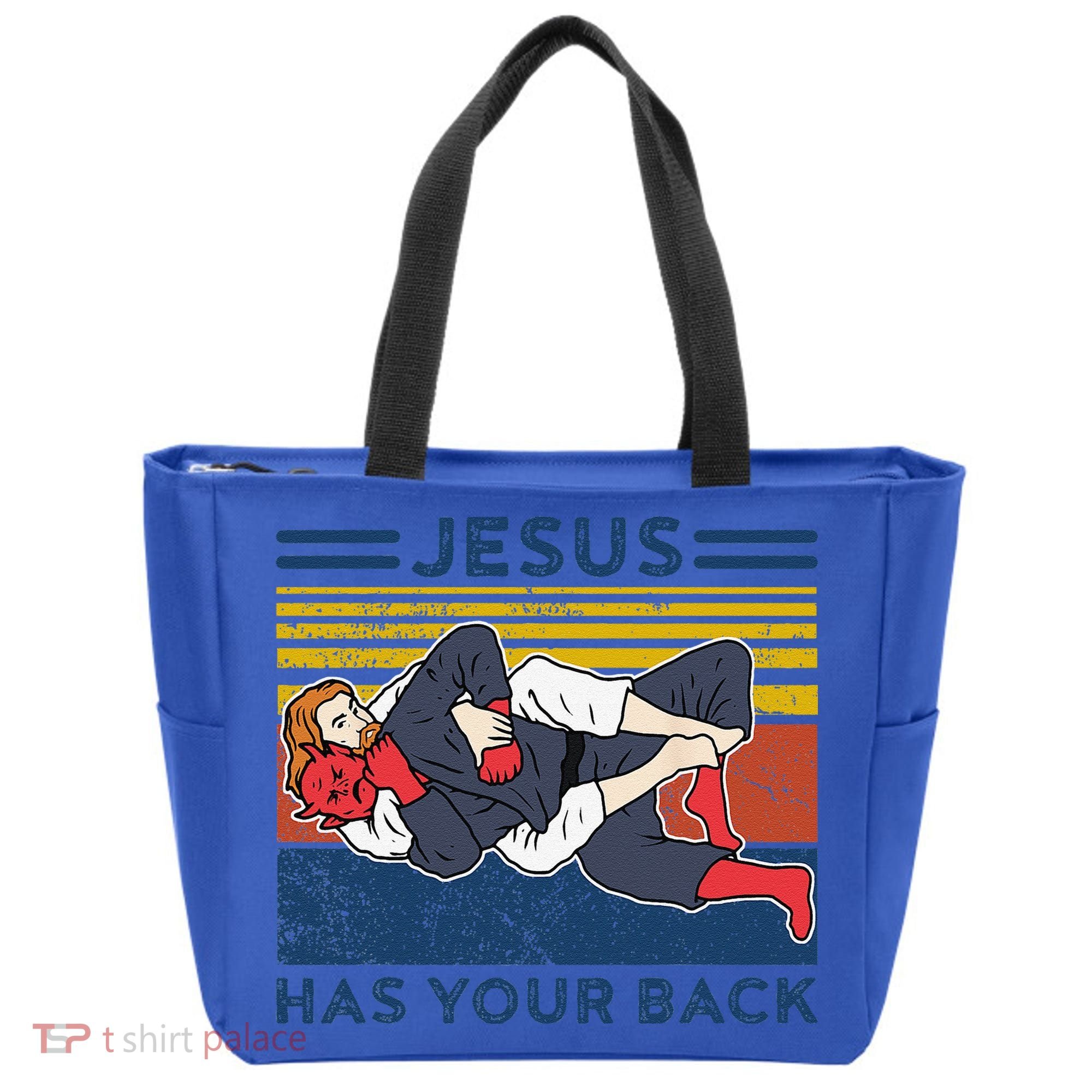 Jiu Jitsu Jesus Has Your Back BJJ MMA Jujitsu Tote Bag