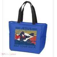 Jiu Jitsu Jesus Has Your Back BJJ MMA Jujitsu Tote Bag thumb 3
