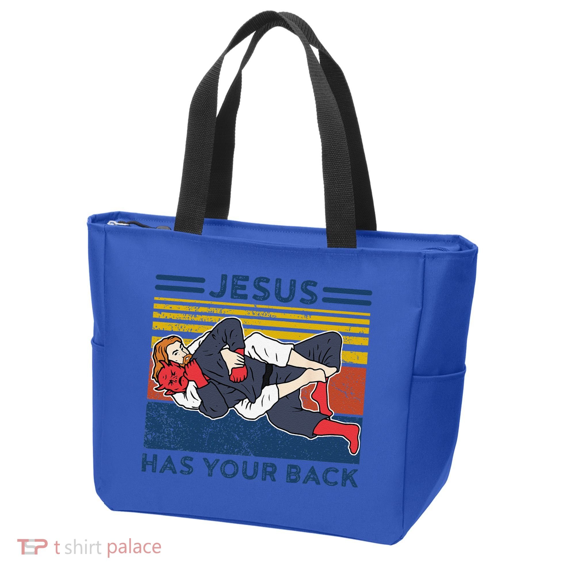 Jiu Jitsu Jesus Has Your Back BJJ MMA Jujitsu Tote Bag