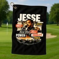 JESSE JACKSON KEEP HOPE ALIVE COLLAGE Golf Towel thumb 1