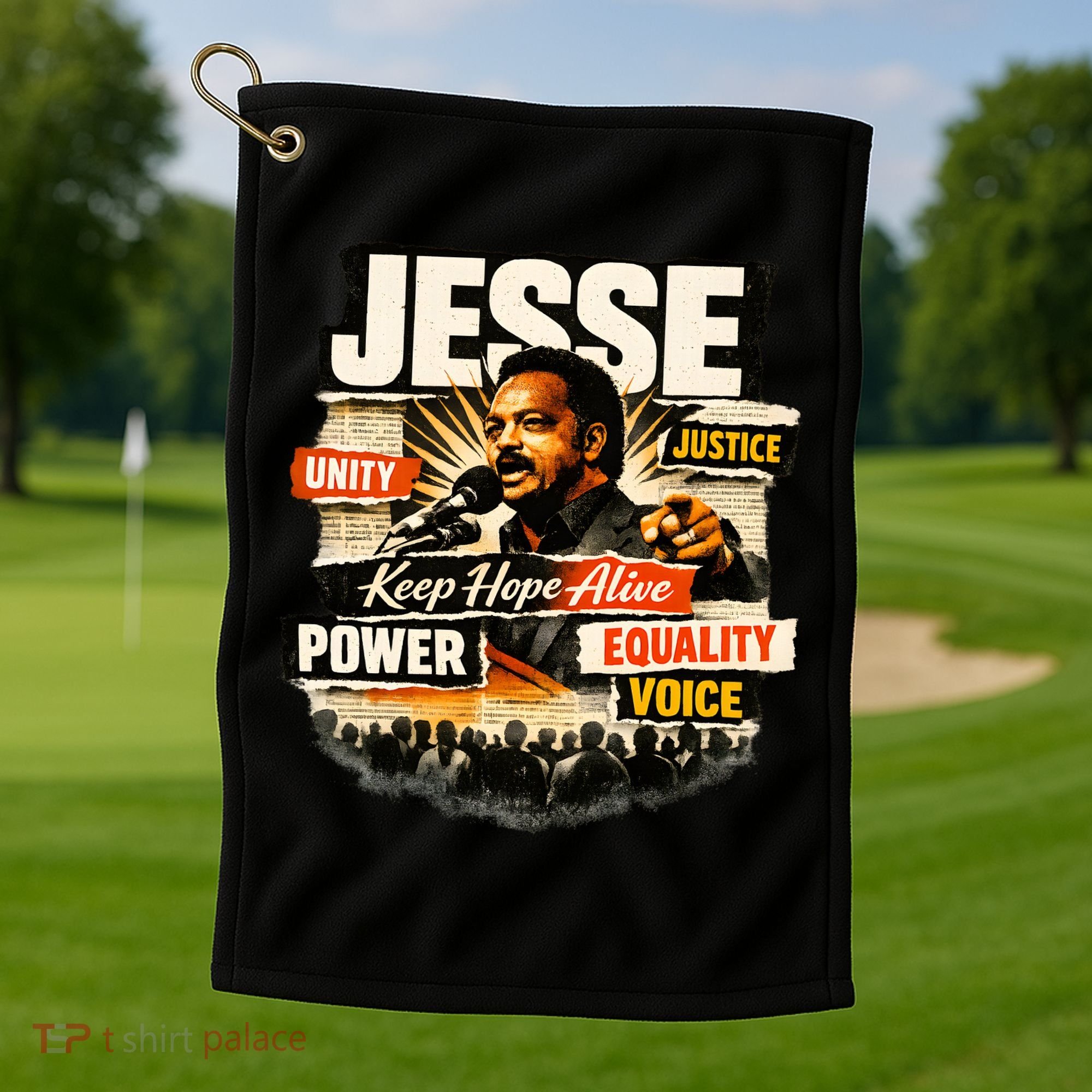 JESSE JACKSON KEEP HOPE ALIVE COLLAGE Golf Towel