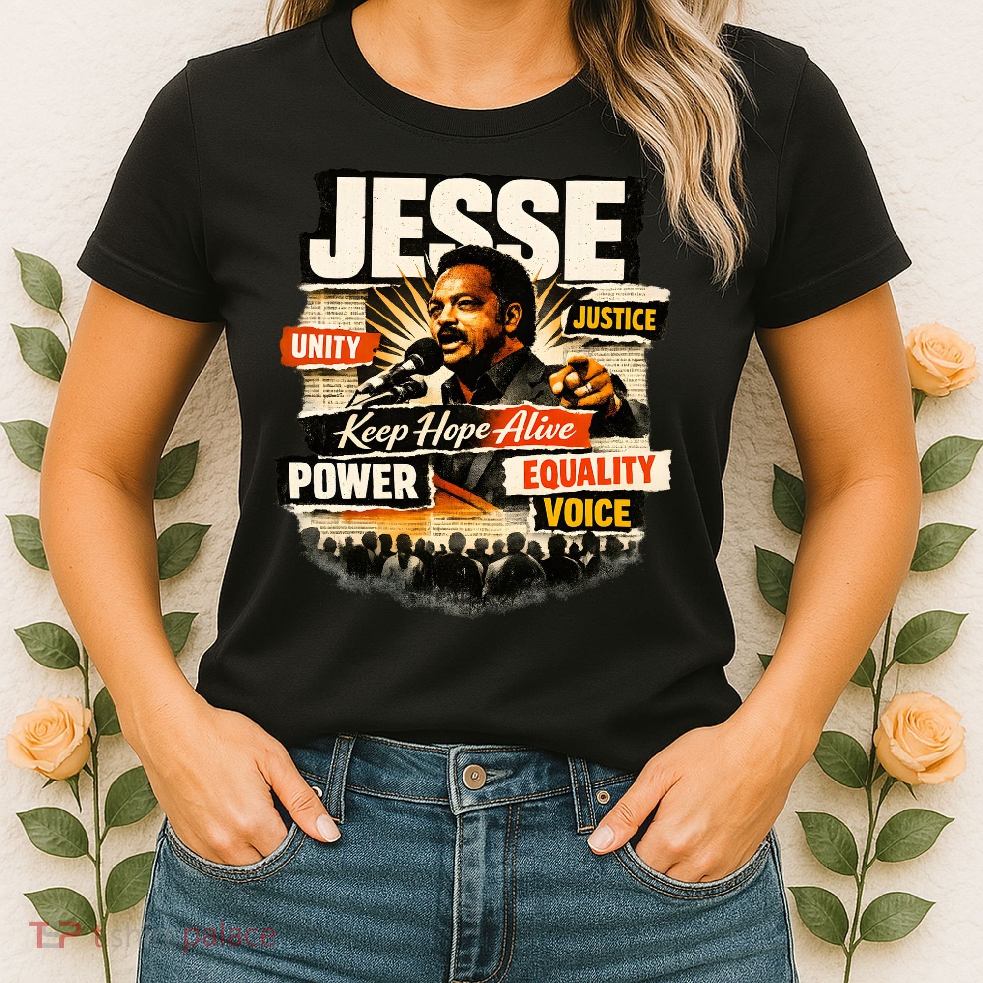 JESSE JACKSON KEEP HOPE ALIVE COLLAGE Women's T-Shirt
