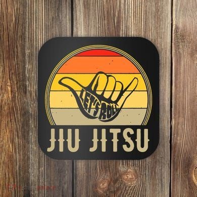 Jiu Jitsu Lets Roll Hand Sign Funny Coaster