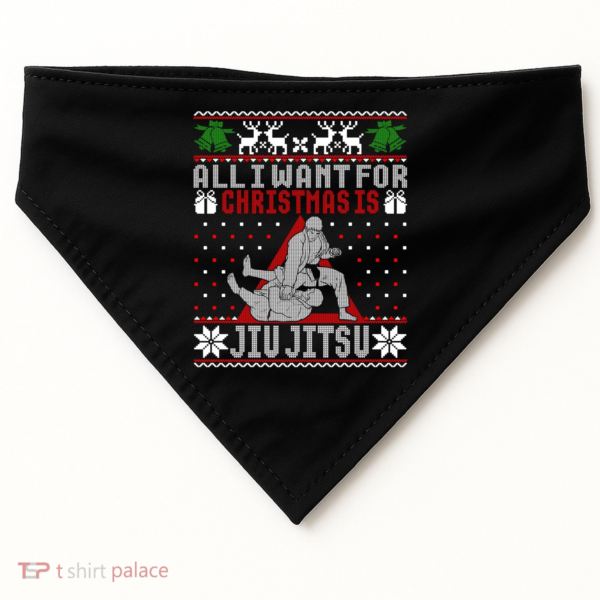 Jiu Jitsu Mma Bjj Ugly Christmas Xmas Gift Sweater Gift USA-Made Doggie Bandana