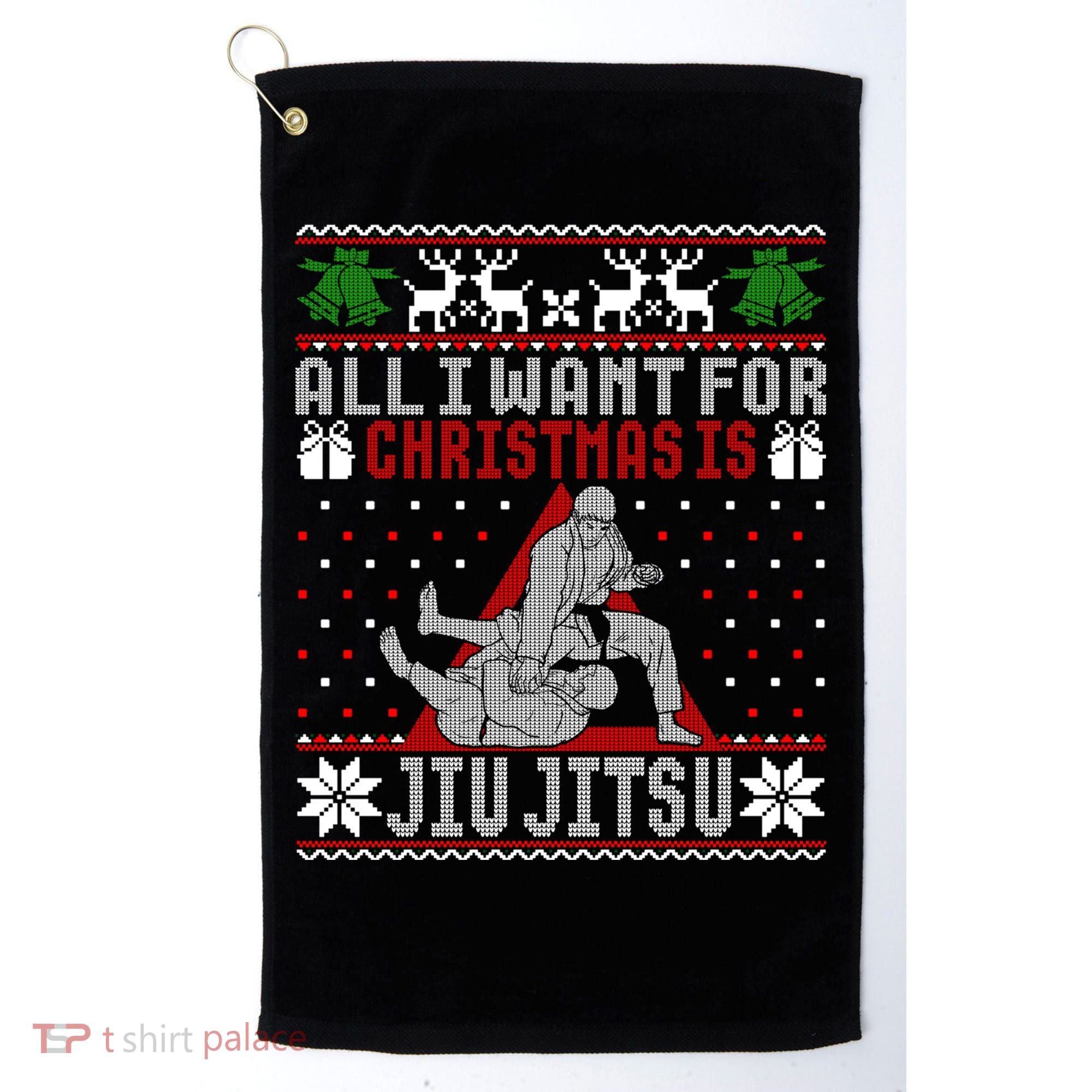 Jiu Jitsu Mma Bjj Ugly Christmas Xmas Gift Sweater Gift Golf Towel