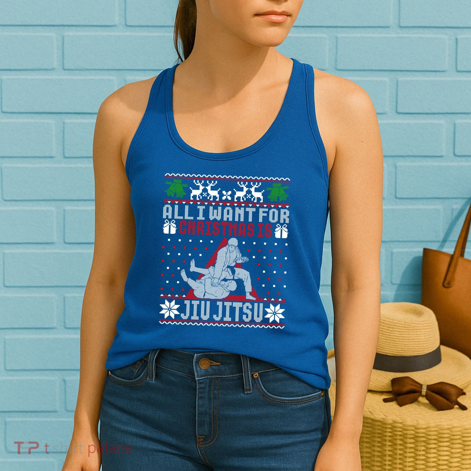 Jiu Jitsu Mma Bjj Ugly Christmas Xmas Gift Sweater Gift Women's Tank Top