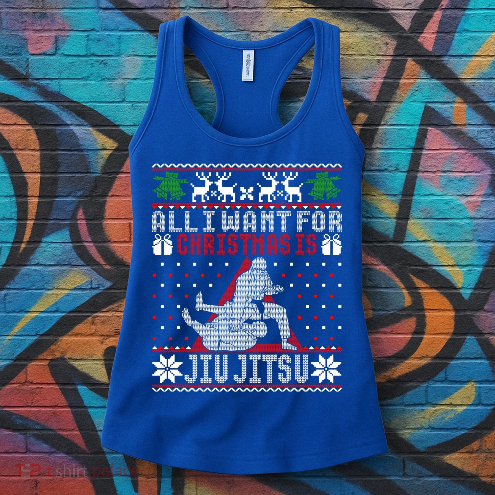 Jiu Jitsu Mma Bjj Ugly Christmas Xmas Gift Sweater Gift Women's Tank Top