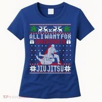 Jiu Jitsu Mma Bjj Ugly Christmas Xmas Gift Sweater Gift Women's T-Shirt thumb 0