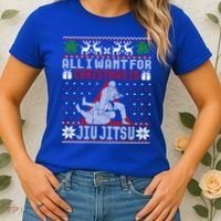 Jiu Jitsu Mma Bjj Ugly Christmas Xmas Gift Sweater Gift Women's T-Shirt thumb 2