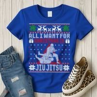 Jiu Jitsu Mma Bjj Ugly Christmas Xmas Gift Sweater Gift Women's T-Shirt thumb 3