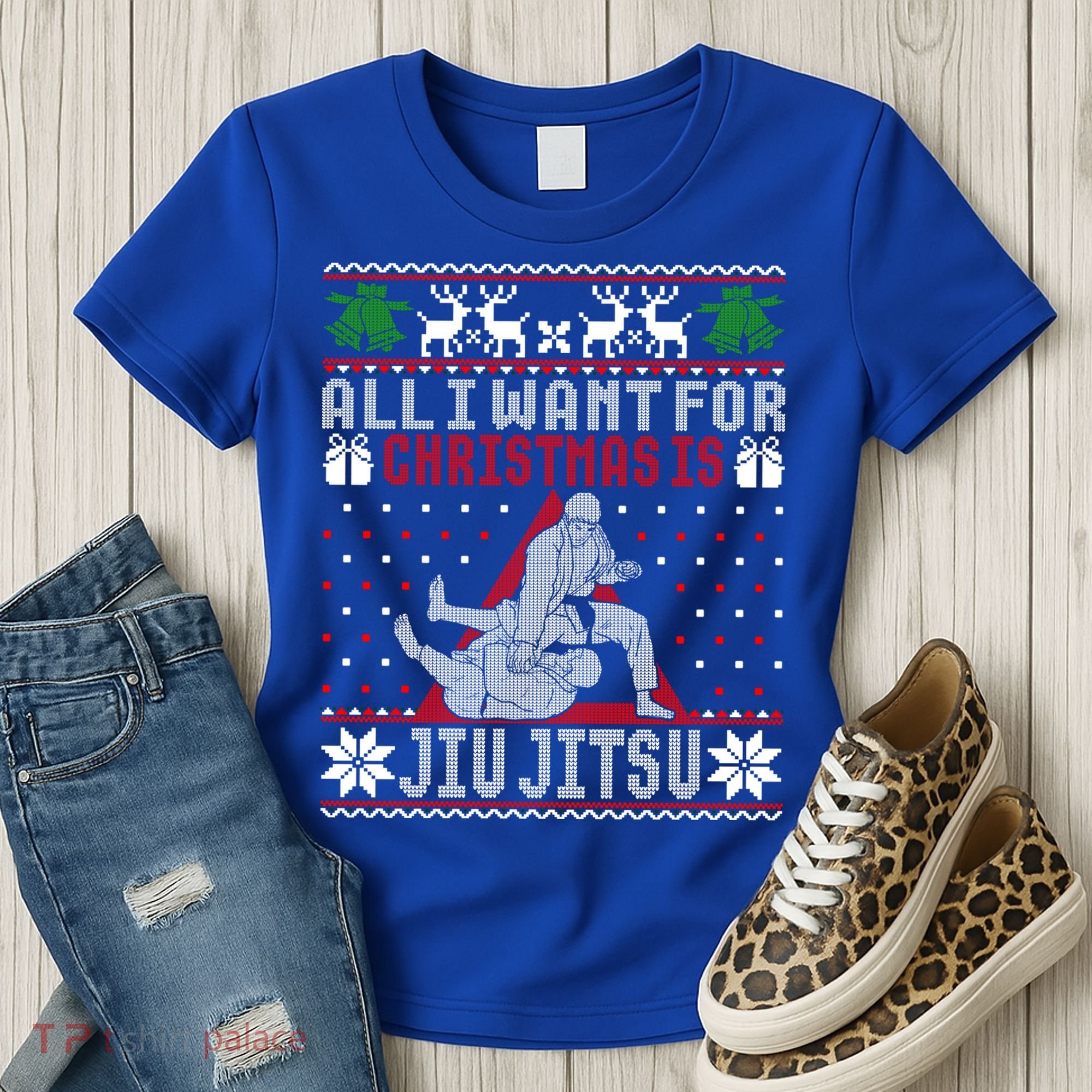 Jiu Jitsu Mma Bjj Ugly Christmas Xmas Gift Sweater Gift Women's T-Shirt