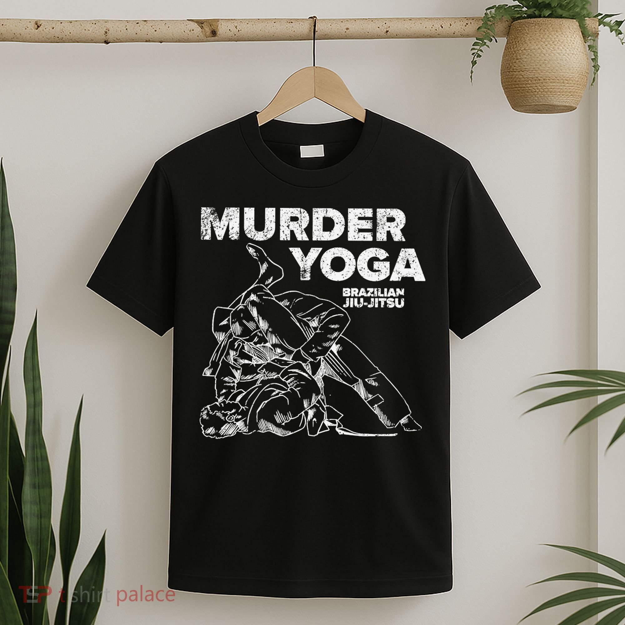Jiu Jitsu Murder Yoga Vintage Sunset Funny Brazilian T-Shirt
