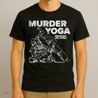 Jiu Jitsu Murder Yoga Vintage Sunset Funny Brazilian T-Shirt thumb 3