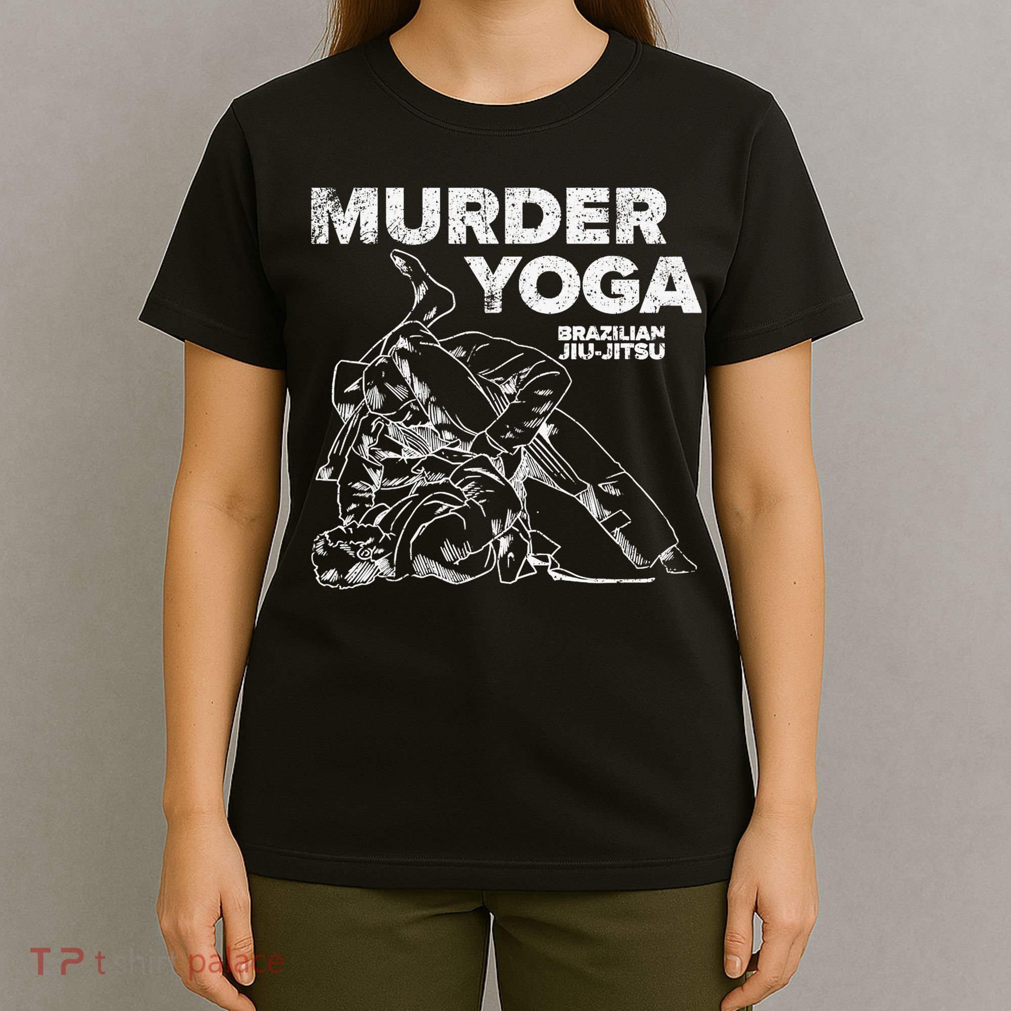 Jiu Jitsu Murder Yoga Vintage Sunset Funny Brazilian T-Shirt