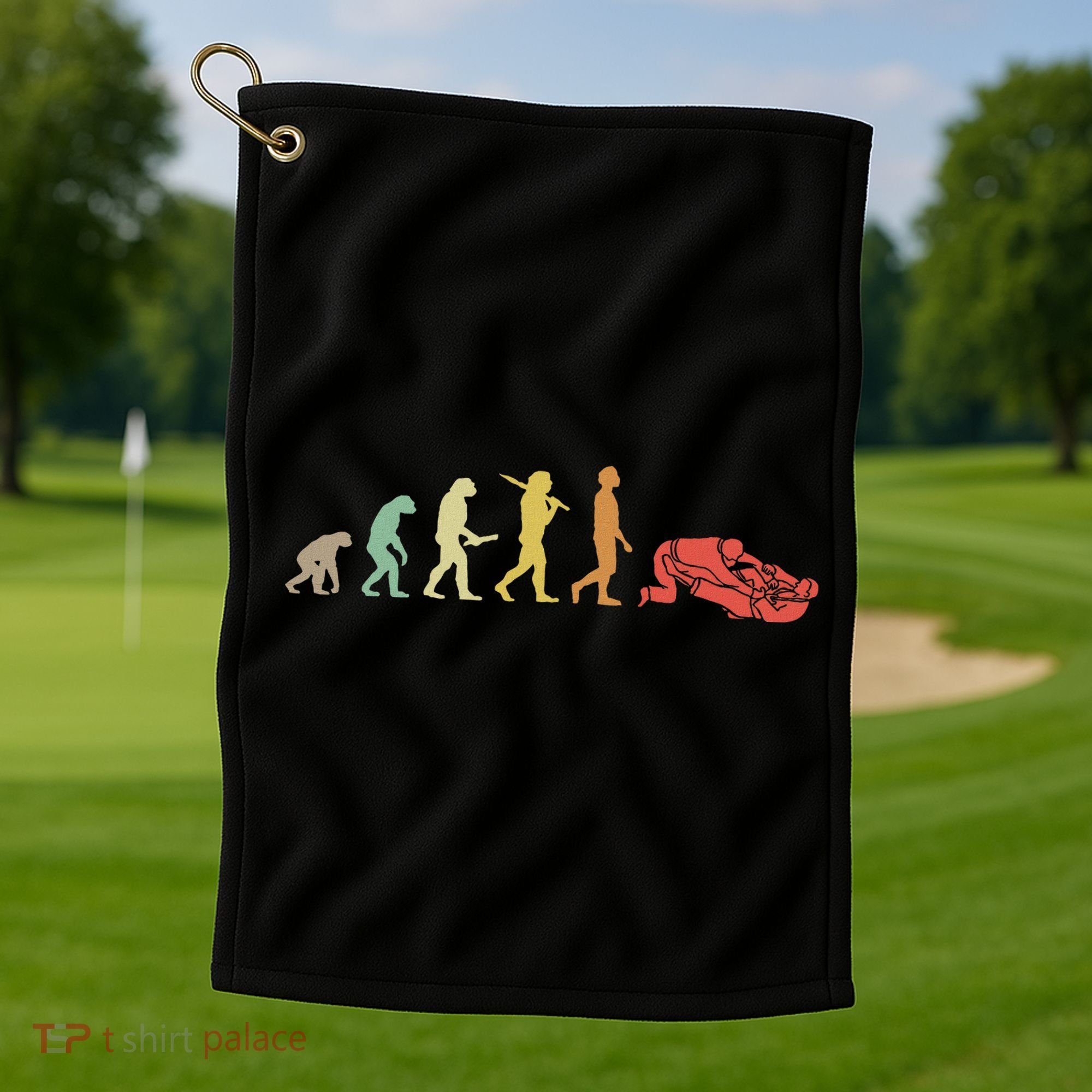 Jiu Jitsu Practitioners Gift Ideas Retro Jiu Jitsu Evolution  Golf Towel