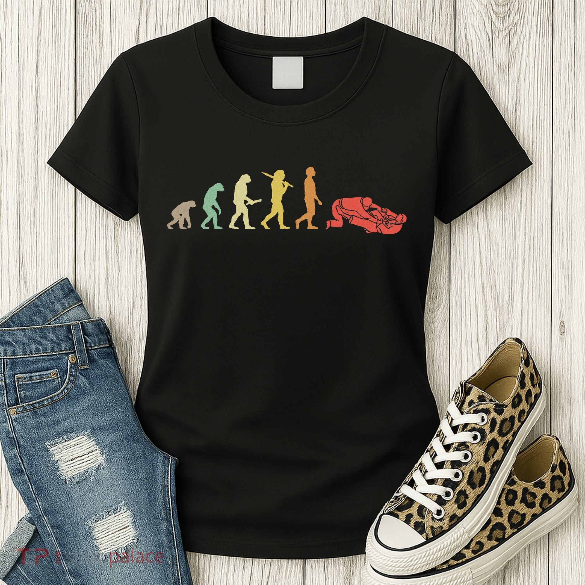 Jiu Jitsu Practitioners Gift Ideas Retro Jiu Jitsu Evolution  Women's T-Shirt
