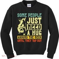 Jiu Jitsu Some People Need A Hug BJJ MMA Jujitsu Kids Sweatshirt thumb 0