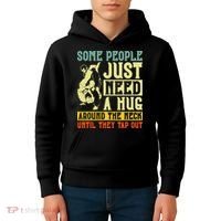 Jiu Jitsu Some People Need A Hug BJJ MMA Jujitsu Kids Hoodie thumb 4