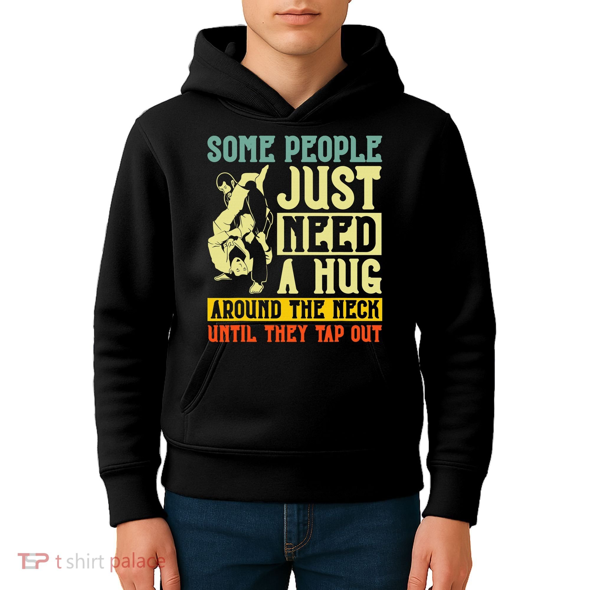 Jiu Jitsu Some People Need A Hug BJJ MMA Jujitsu Kids Hoodie