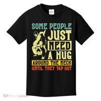 Jiu Jitsu Some People Need A Hug BJJ MMA Jujitsu Kids T-Shirt thumb 0