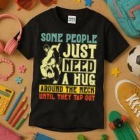 Jiu Jitsu Some People Need A Hug BJJ MMA Jujitsu Kids T-Shirt thumb 3