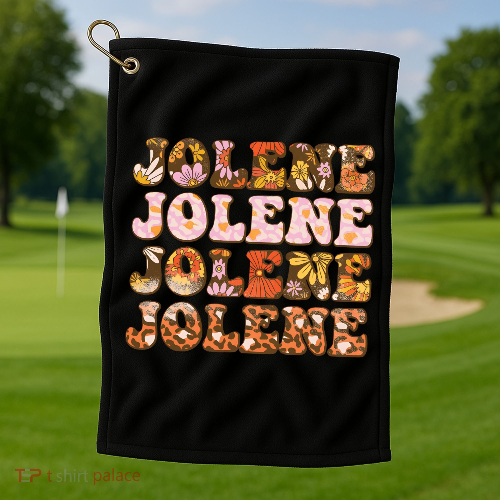 Jolene Jolly Song Leopard Floral Golf Towel
