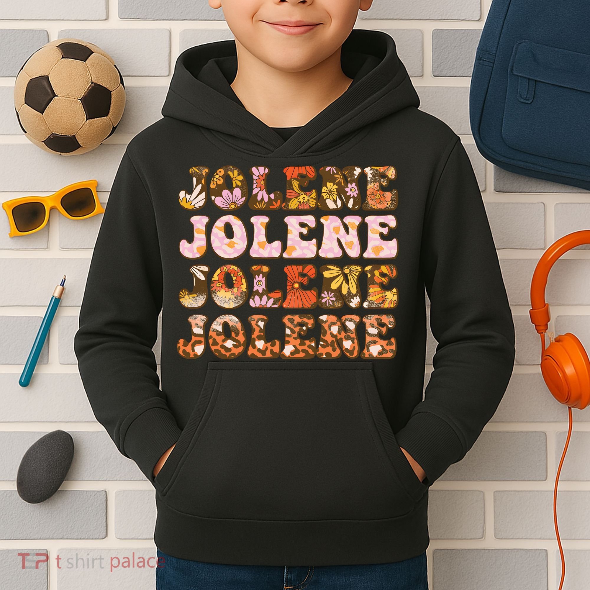Jolene Jolly Song Leopard Floral Kids Hoodie