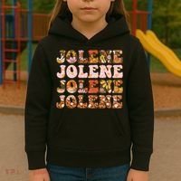 Jolene Jolly Song Leopard Floral Kids Hoodie thumb 3