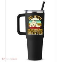 Jiu Jitsu Shirts Art Of Folding Clothes BJJ MMA Jujitsu 40oz Vacuum Insulated Stainless Steel Travel Tumbler thumb 2